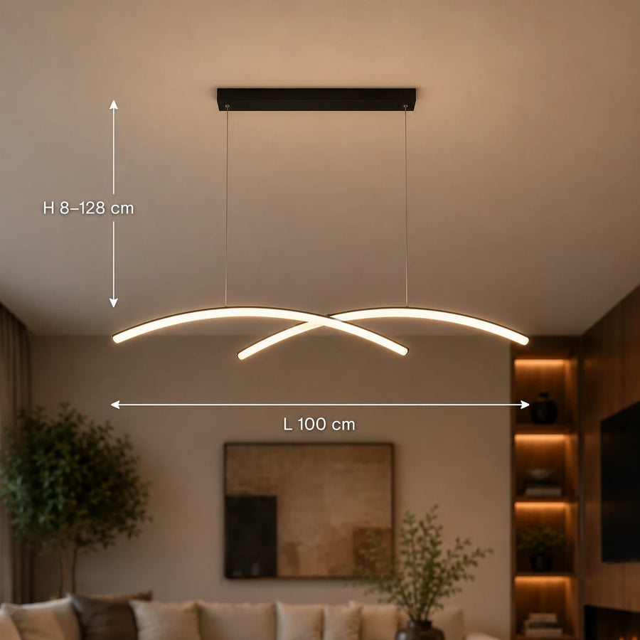 Lustra LED cu telecomanda FLUIRA, 52W, lumina Rece/Calda/Neutra, Dimabila, Negru - 01_LT103BK.png