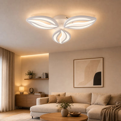 LED chandelier with remote control ORCHID 40W, 3 Petals, Cold/Warm/Neutral light, Dimmable, White