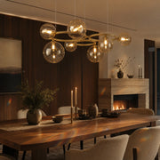 VENERE Luce Chandelier, 3 Circles, 7xG9, Gold, Metal, Adjustable Height - 01_LC811-7.png