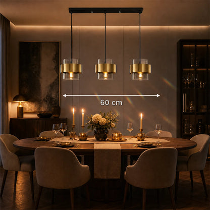 Suspended Chandelier LC866/3LTN, 3XE27, Adjustable Height, Glass and Metal - 01_LC866-3LTN.png