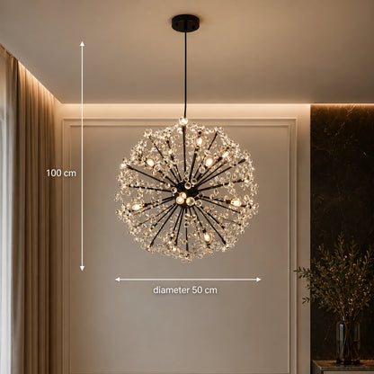 PETERHOF Crystal Chandelier Elegance, Ø50cm, 18x G4, Diameter 49cm, Black - 02_CC167-400BK.png
