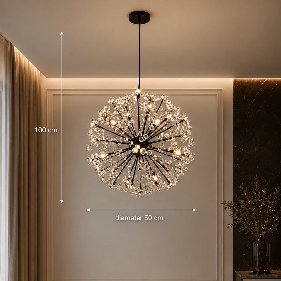 PETERHOF Crystal Chandelier Elegance, Ø50cm, 18x G4, Diameter 49cm, Black - 02_CC167-400BK.png