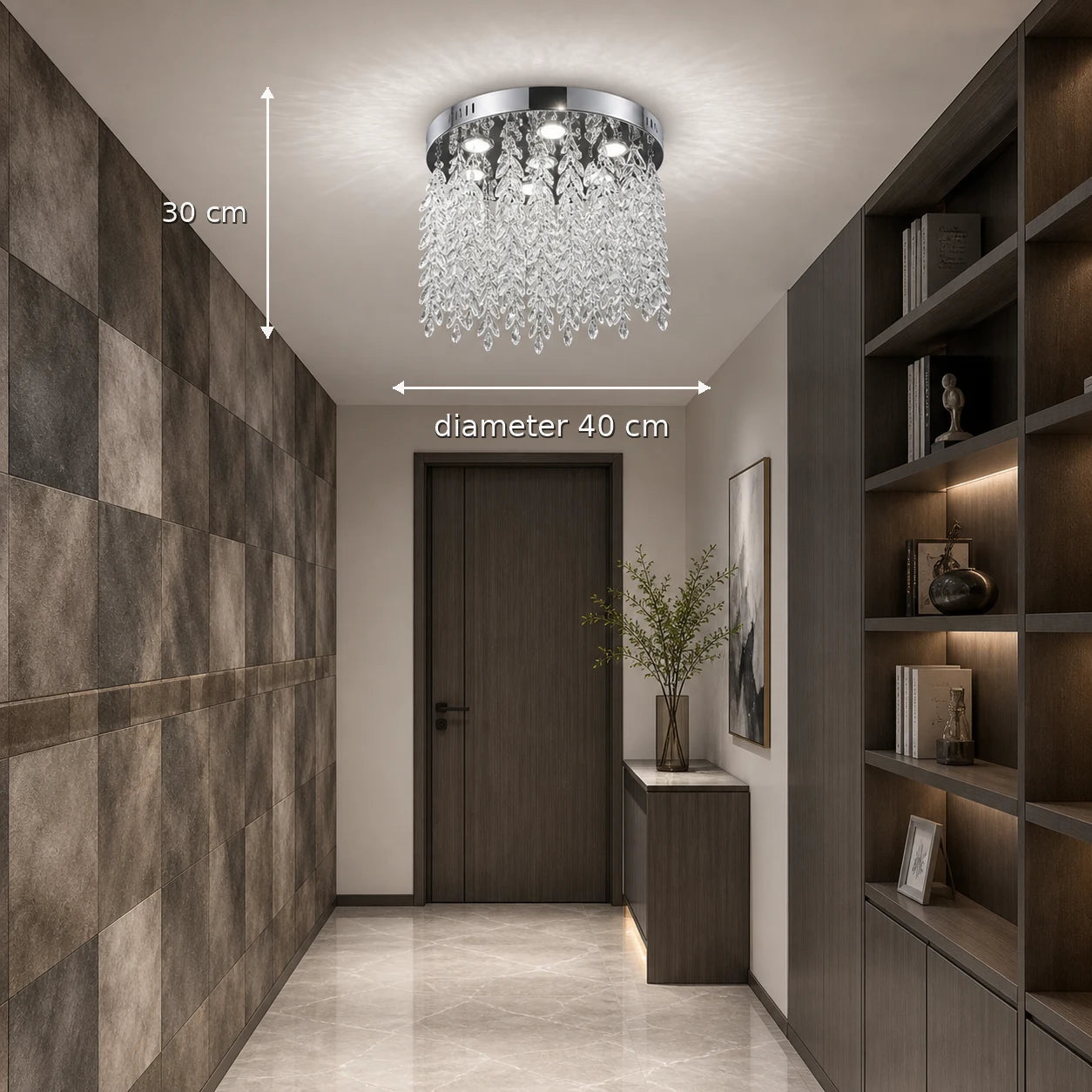Crystal LED Chandelier LLC210/400CH Round, 22W, Cool/Warm/Neutral Light, Crystal, Shiny Chrome - 02_LLC210-400CH.png