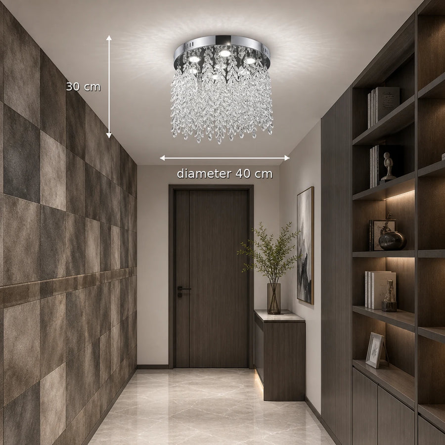 Crystal LED Chandelier LLC210/400CH Round, 22W, Cool/Warm/Neutral Light, Crystal, Shiny Chrome - 02_LLC210-400CH.png