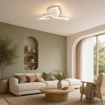 LED chandelier with remote control LOTUS 32W, 3 Petals, Cold/Warm/Neutral light, Dimmable, White