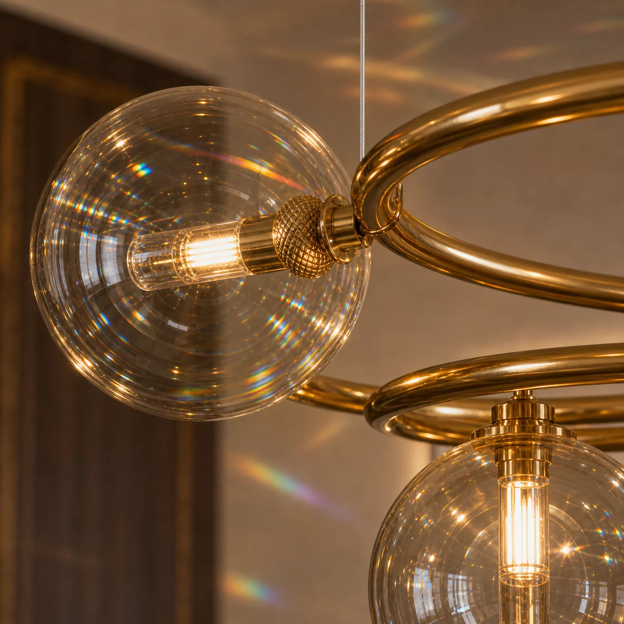 VENERE Luce Chandelier, 3 Circles, 7xG9, Gold, Metal, Adjustable Height - 02_LC811-7.png