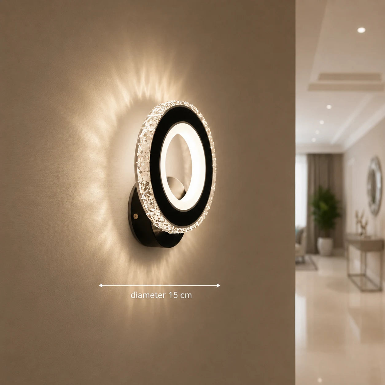NOVA Rotonda LED wall light, 16W, Black & Stainless Steel, Warm/Cold/Neutral light - 03_AL073-1BK.png