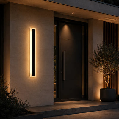 Mack Outdoor LED Wall Light, Length 30cm, 4W, IP65, Metal, Linear, Black