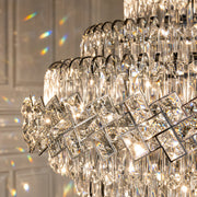 WINDSOR Grande Supremo Crystal Chandelier 14xE14, Diameter 60X90cm, Shiny Chrome, Adjustable Height - 03_CC800-600X900CH.png