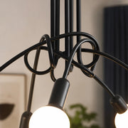 Modernist Chandelier Penta 5, 5x E27, Black, Modern Design - 04_LC366-5BK.png