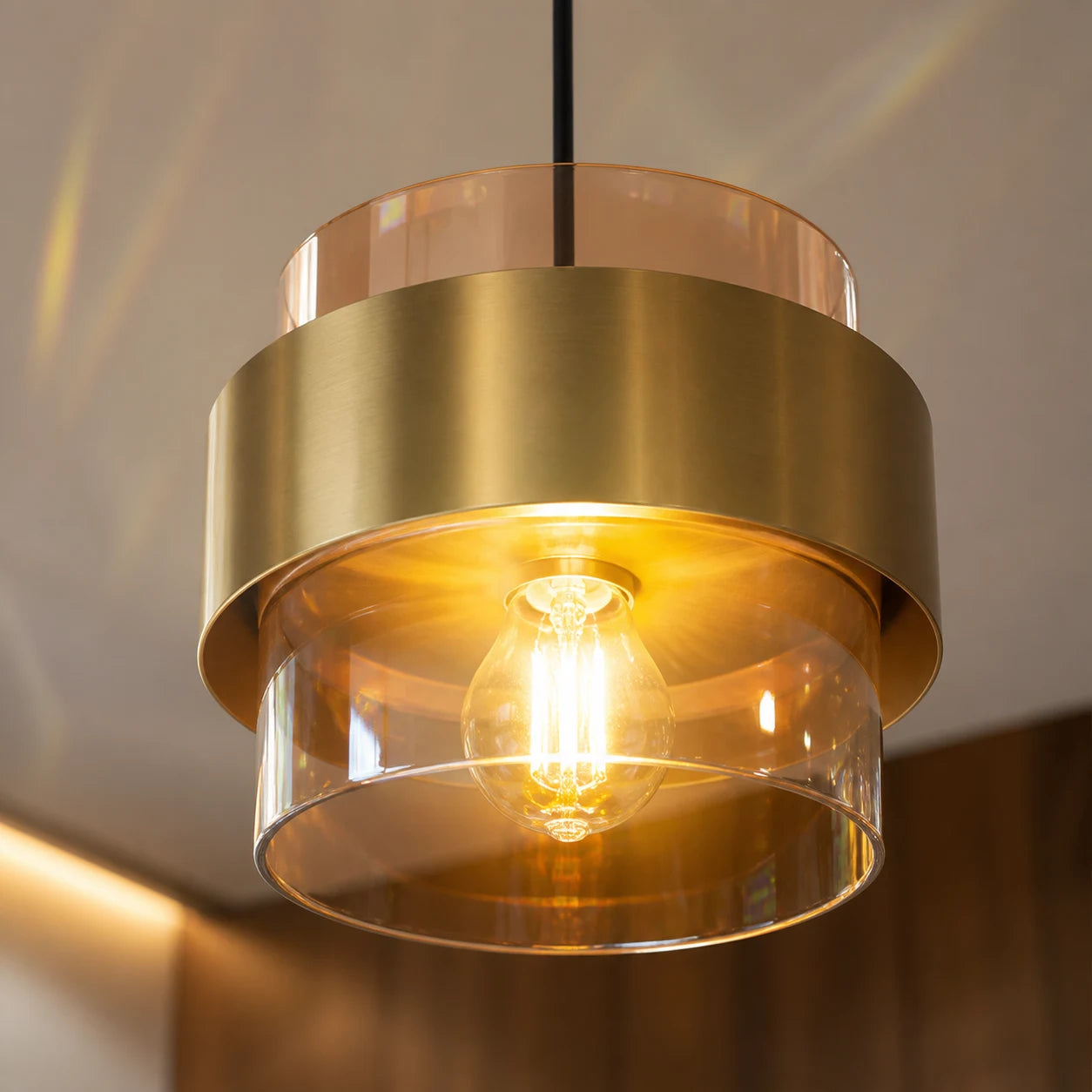 Suspended Chandelier LC866/1TN, 1XE27, Adjustable Height, Glass and Metal - 04_LC866-1TN.png
