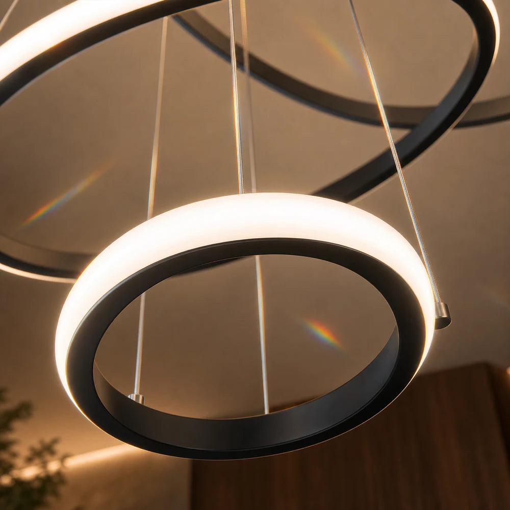 LED hanging chandelier RICCI 81W, 3 Circles, Cold/Warm/Neutral light, Black, Adjustable height - 04_LL104-3BK.png