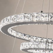 Suspended LED chandelier with remote control and crystal PRISM LUMORA 63W, 3 Circles, Cold/Warm/Neutral light, Dimmable, Shiny Chrome, Adjustable Height - 04_LLC131-3CH.png