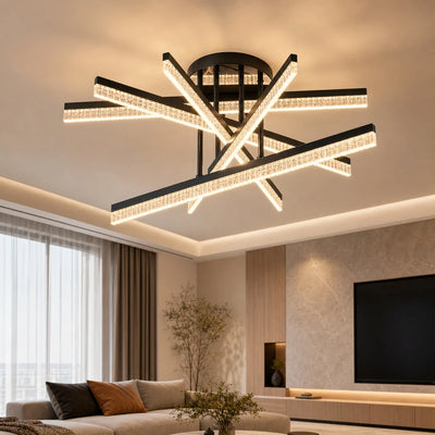 LED Chandelier with Remote Control LT179/5BK, 68W, 5 Elements, Cold/Warm/Neutral Light, Dimmable, Black