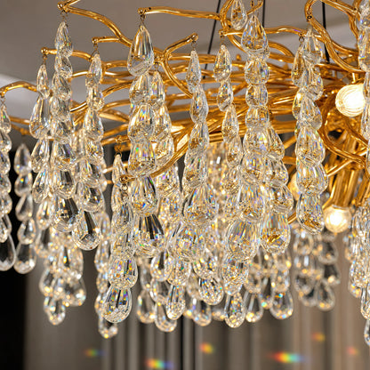 WALTZ Cascade Crystal Chandelier, 9x G9, Gold, 80cm, Adjustable Height - 05_CC331-80.png