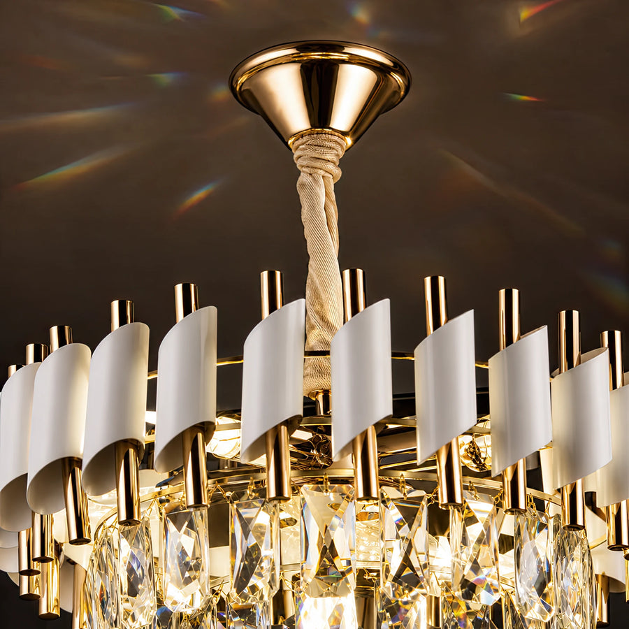 Crystal Chandelier VERSAILLES Nobile 5xE14, Diameter 40cm, Glossy Gold and White - 05_CC900-400WH.png