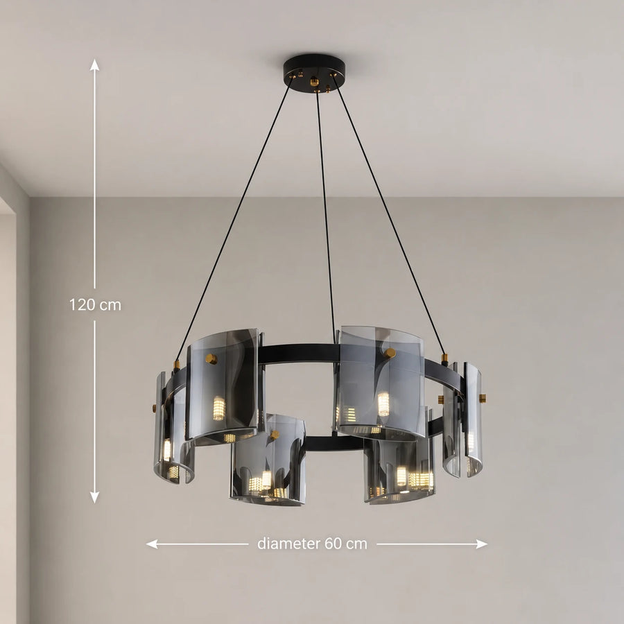 Candelabru Modern, Valmontreux Largo, 6xG9, Diametru 60cm, Negru, Inaltime Reglabila - 05_CM360-600BK.png