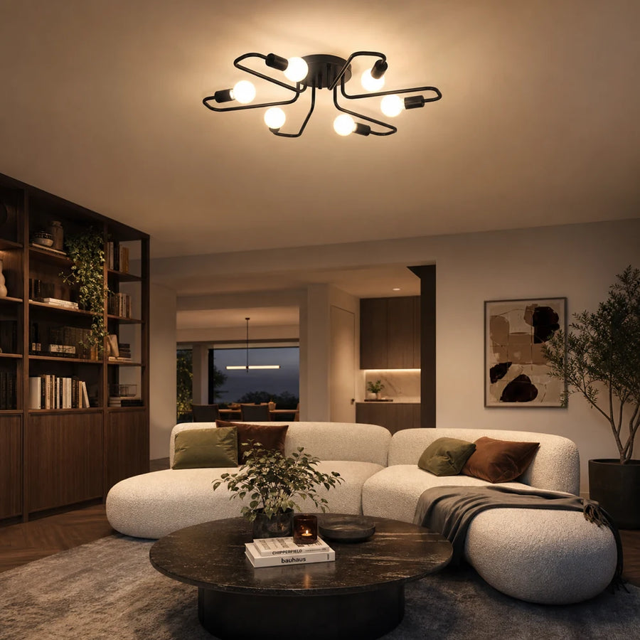 MODERNIST Hexa 6 Chandelier, 6x E27, Black, Modern Design - 05_LC370-6BK.png