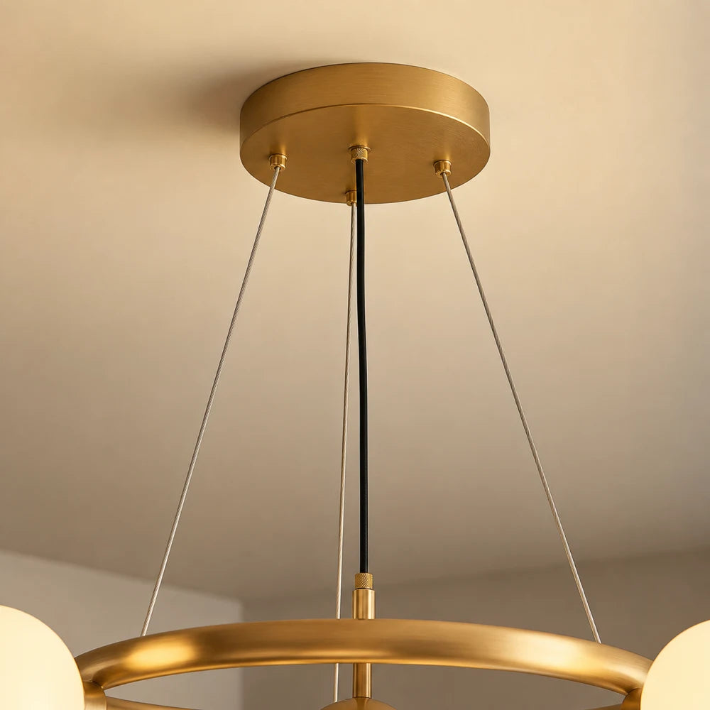 LOFT Chamber Chandelier, 5x G9, White Gold, Metal, Adjustable Height, Modern - 05_LC802-5GD.png