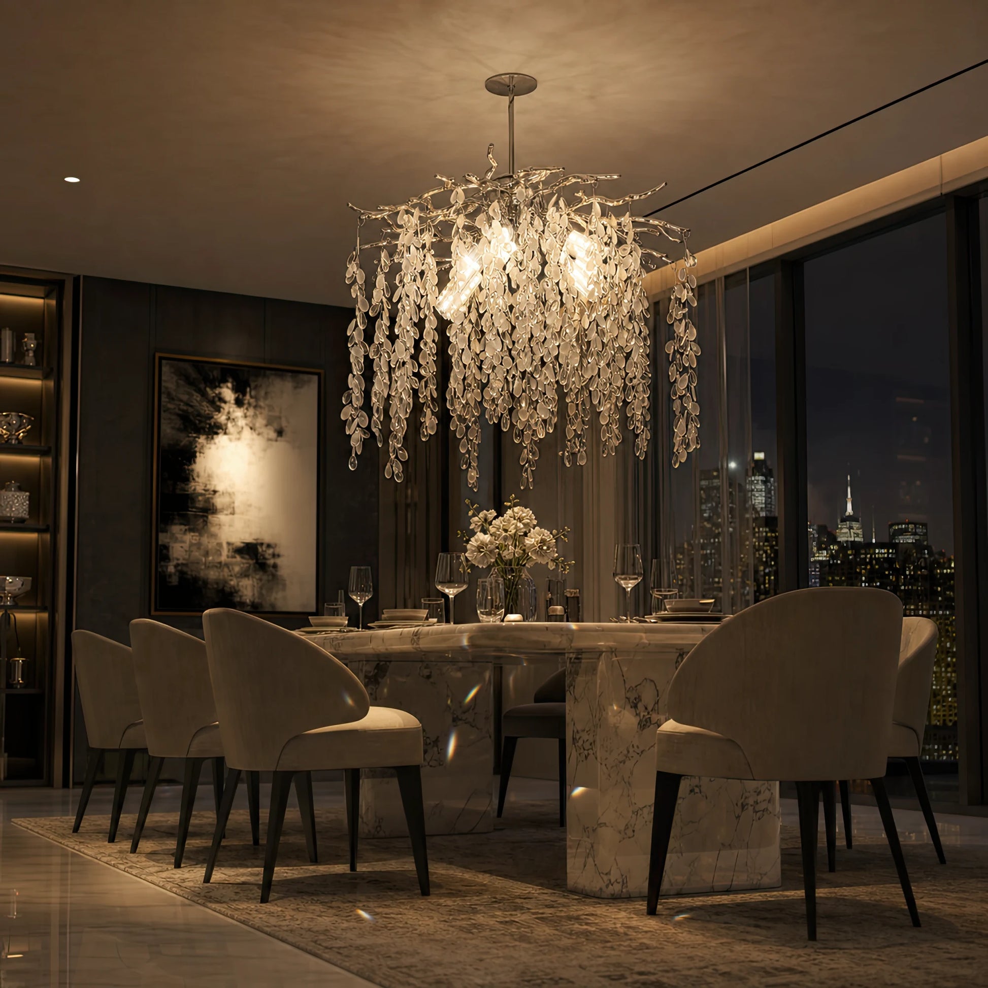 Willow Crystal Chandelier, 5x E14, Diameter 50cm, Chrome - 06_CC8080-D500CH.png