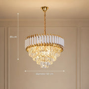 Crystal Chandelier VERSAILLES Elegance 8x E14, Diameter 50cm, Shiny Gold and White, Adjustable Height - 06_CC900-500WH.png