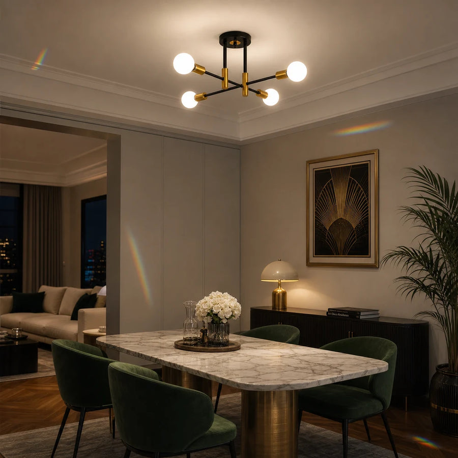 Gentile Modernist Chandelier, 4x E27, Black and Gold, Modern Design - 06_LC362-4BKGD.png
