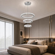 Suspended LED chandelier with remote control and crystal PRISM LUMORA 63W, 3 Circles, Cold/Warm/Neutral light, Dimmable, Shiny Chrome, Adjustable Height - 06_LLC131-3CH.png
