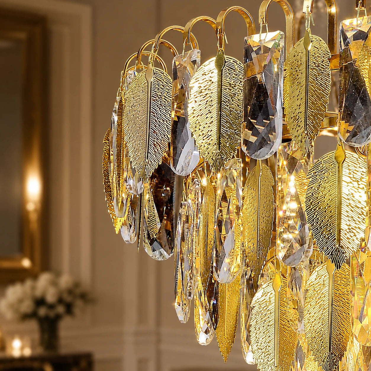 Crystal Chandelier VENARIA 8x E14, Diameter 50cm, Shiny Gold, Adjustable Height - 07_CC8052-500GD.png