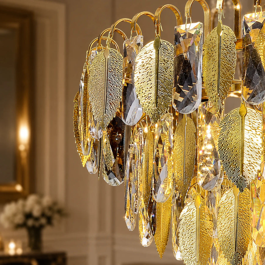 Crystal Chandelier VENARIA 8x E14, Diameter 50cm, Shiny Gold, Adjustable Height - 07_CC8052-500GD.png