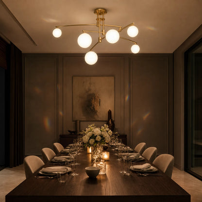 Chandelier with Round Shade, PENTHOUSE Dome, 6x G9, Gold, Metal - 07_LC825GD.png