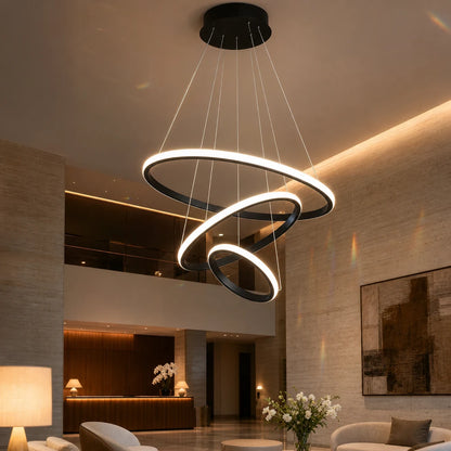 LED hanging chandelier RICCI 81W, 3 Circles, Cold/Warm/Neutral light, Black, Adjustable height - 07_LL104-3BK.png