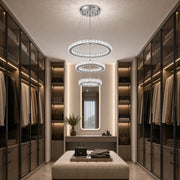 Suspended LED chandelier with remote control and crystal PRISM LUMORA 63W, 3 Circles, Cold/Warm/Neutral light, Dimmable, Shiny Chrome, Adjustable Height - 07_LLC131-3CH.png