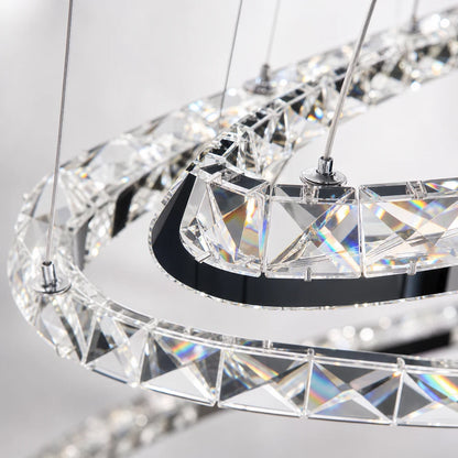 Suspended LED chandelier with remote control and crystal PRISM LUMINIS 79W, 3 Circles, Cold/Warm/Neutral light, Dimmable, Chrome, Adjustable Height - 07_LT029.png
