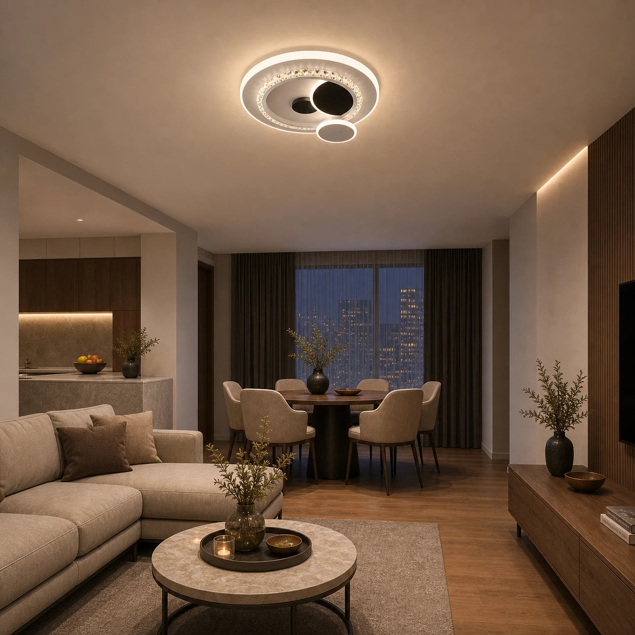 LED chandelier with HELIOX crystal, 37W, 4 Circles, Cold/Warm/Neutral light, Black - 08_LL653-300BK.png