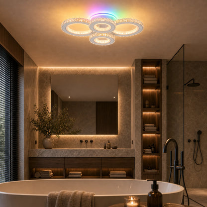 LED chandelier with remote control and crystal NOVA ROTONDA RGB 82W, 4 Circles, Cold/Warm/Neutral light, Dimmable, White - 08_LT073-4WH.png