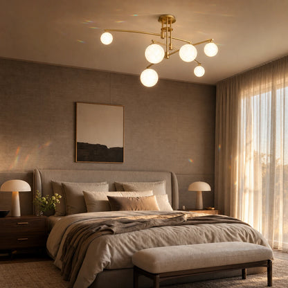 Chandelier with Round Shade, PENTHOUSE Dome, 6x G9, Gold, Metal - 09_LC825GD.png