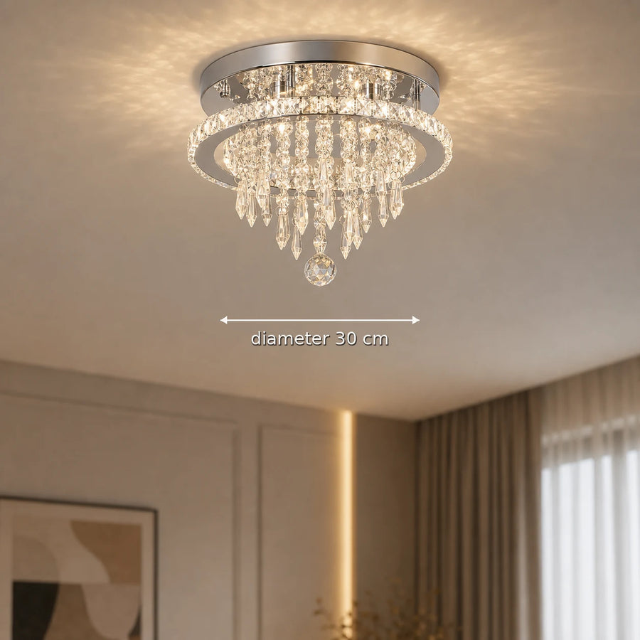 Alberico Round LED Chandelier, 17W, Cold/Warm/Neutral Light, Crystal, Shiny Chrome - 09_LL010.png