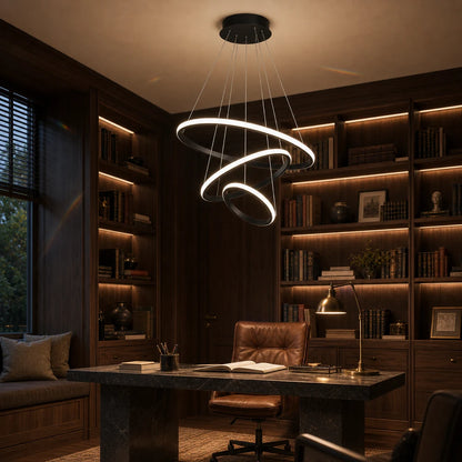 LED hanging chandelier RICCI 81W, 3 Circles, Cold/Warm/Neutral light, Black, Adjustable height - 09_LL104-3BK.png