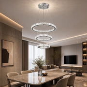 Suspended LED chandelier with remote control and crystal PRISM LUMORA 63W, 3 Circles, Cold/Warm/Neutral light, Dimmable, Shiny Chrome, Adjustable Height - 09_LLC131-3CH.png