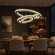 Suspended LED chandelier with remote control and crystal PRISM LUMINIS 79W, 3 Circles, Cold/Warm/Neutral light, Dimmable, Chrome, Adjustable Height - 09_LT029.png