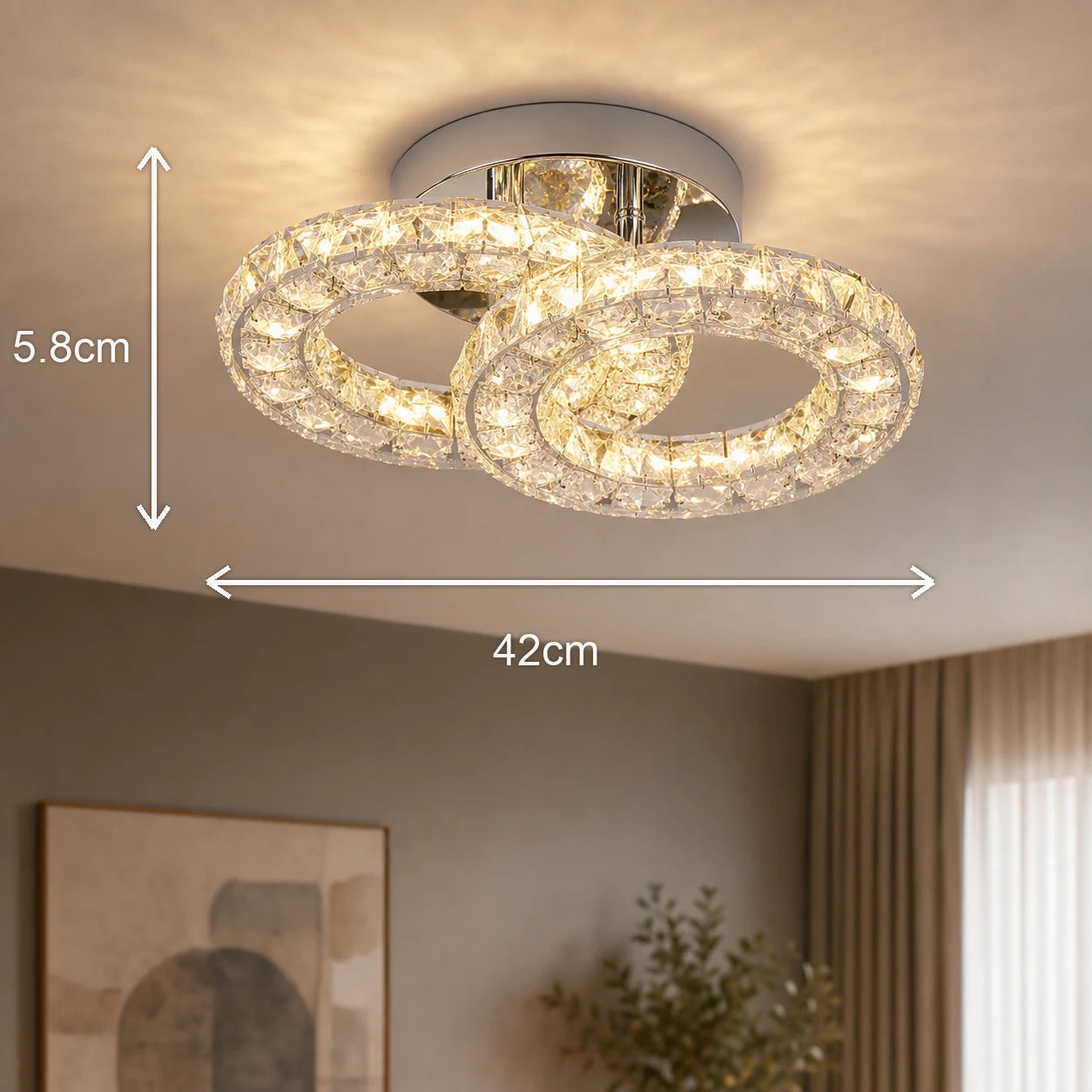 LED and crystal chandelier ZABINA 25W, 2 Circles, Cold/Warm/Neutral light, Glossy Chrome - 09_LT062CR.png