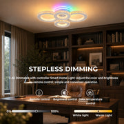 LED chandelier with remote control and crystal NOVA ROTONDA RGB 82W, 4 Circles, Cold/Warm/Neutral light, Dimmable, White - 09_LT073-4WH.png