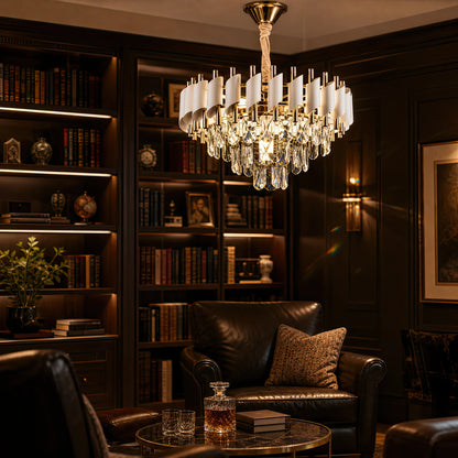 Crystal Chandelier VERSAILLES Nobile 5xE14, Diameter 40cm, Glossy Gold and White - 10_CC900-400WH.png