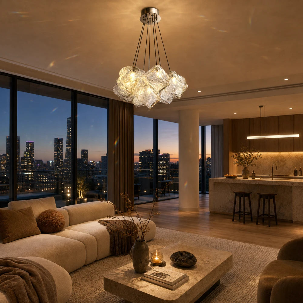 ECOLUCE MODERN Chandelier, Globe, 7xE27, Adjustable Height, Chrome - 10_LC815-7CH.png