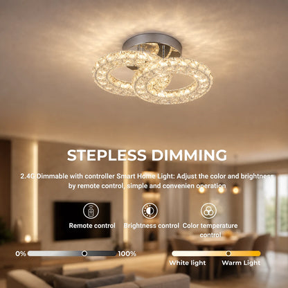 LED and crystal chandelier ZABINA 25W, 2 Circles, Cold/Warm/Neutral light, Shiny Chrome - 10_LT062CR.png