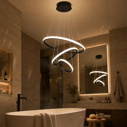 LED hanging chandelier RICCI 81W, 3 Circles, Cold/Warm/Neutral light, Black, Adjustable height - 11_LL104-3BK.png