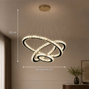 Suspended LED chandelier with remote control and crystal PRISM LUMINIS 79W, 3 Circles, Cold/Warm/Neutral light, Dimmable, Chrome, Adjustable Height - 11_LT029.png