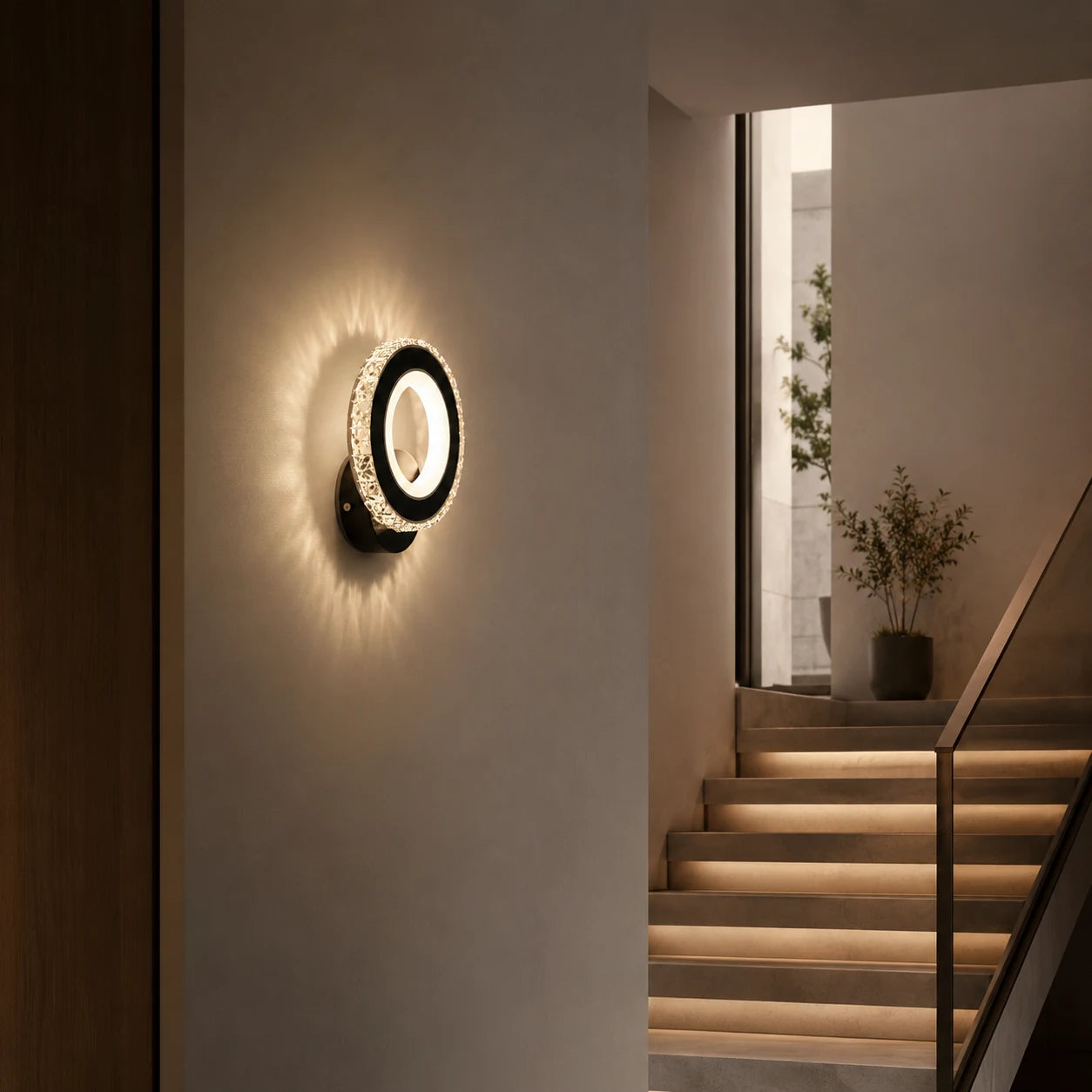 NOVA Rotonda LED wall light, 16W, Black & Stainless Steel, Warm/Cold/Neutral light - 12_AL073-1BK.png