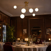 Chandelier with Round Shade, PENTHOUSE Dome, 6x G9, Gold, Metal - 14_LC825GD.png