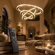 Suspended LED chandelier with remote control and crystal PRISM LUMINIS 79W, 3 Circles, Cold/Warm/Neutral light, Dimmable, Chrome, Adjustable Height - 14_LT029.png